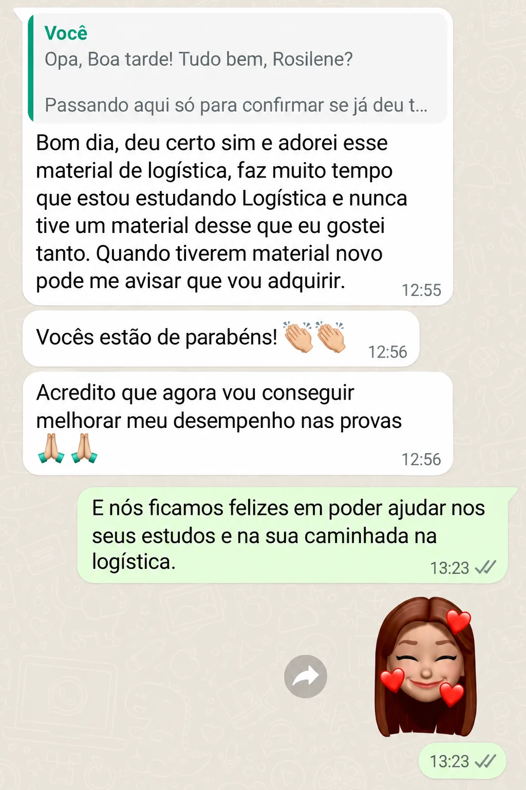 Print de depoimento real de cliente 1