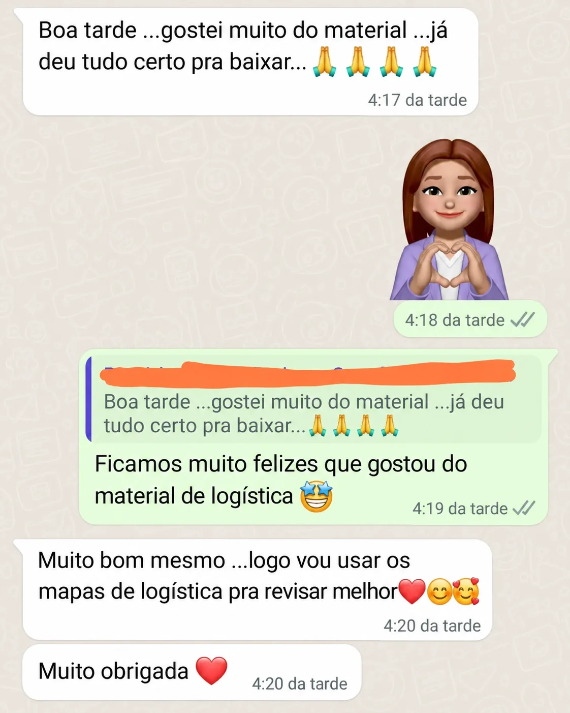 Print de depoimento real de cliente 4