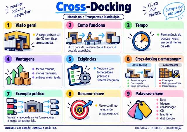 Exemplo de mapa visual de logística: Cross-Docking