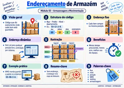 Mapa visual de logística: Endereçamento de Armazém