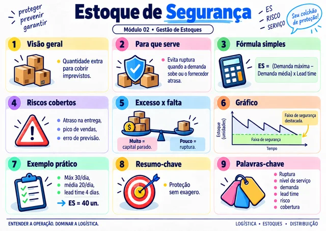 Exemplo de mapa visual de logística: Estoque de Segurança